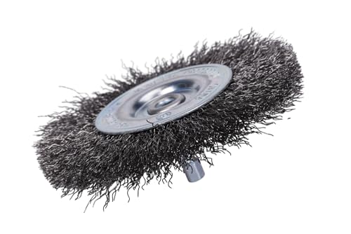 Image of Century Drill & Tool 76441 4 inch Durable Coarse Crimped Radial Wire Brush, 1 /4 inch Drill Shank, 4,500 RPM - Ideal for Rust /Paint Removal, Deburring, & More