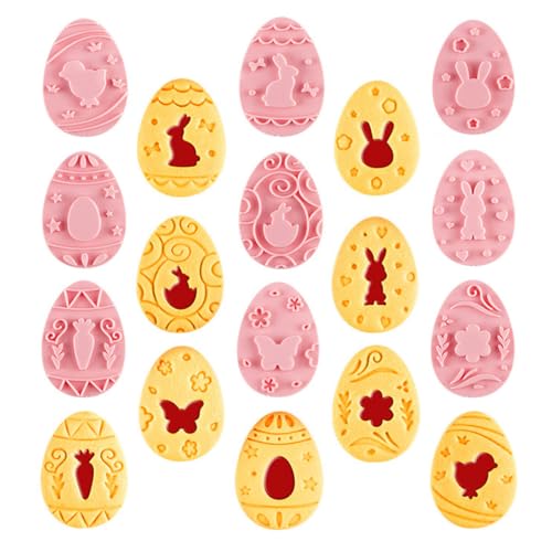 LEEQ Set di stampi per Biscotti pasquali in plastica 3D - Pasquali Formine Biscotti per Uova di Pasqua, Stampi Biscotti Pasqua, Coniglio, Uovo, Dolci pasquali Fai da Te(9pcs)