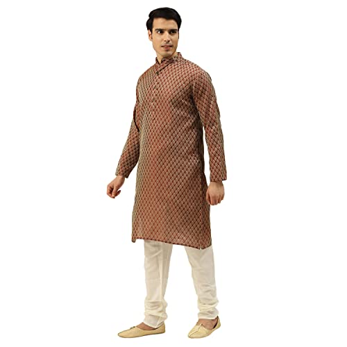 Image of SOJANYA (Since 1958, Men's Silk Blend Grey Kurta Pyjama & Silk Blend Jacket Combo