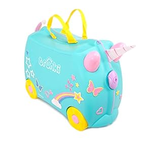 Trunki Trolley kinderkoffer meisjes, handbagage voor kinderen: Una Unicorn (turquoise)