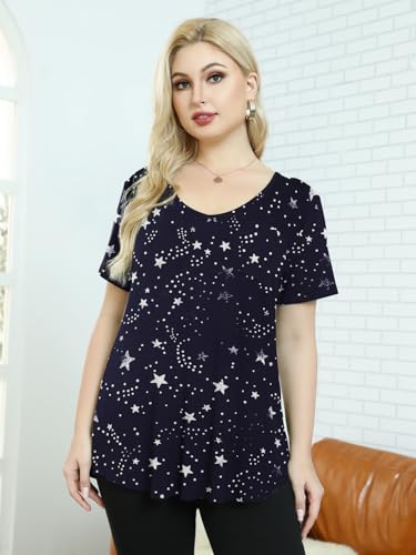 Image of BELAROI Women Plus Size Tops V-Neck Tunics Shirts