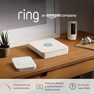 Kit de Ring Alarm XL + Cámara interior (Indoor Camera 2.ª gen.) con sirena para exteriores | Sistema de seguridad para el hogar con alarma y vigilancia asistida opcional – Sin compromiso a largo plazo