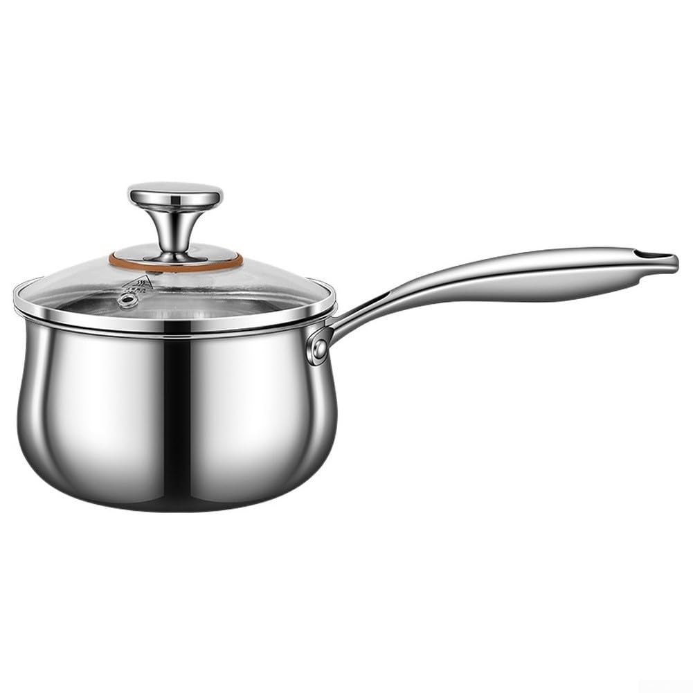 Pentola piccola in acciaio inox 304 sicuro per il latte per riscaldare zuppa a fuoco lento e preparare alimenti per bambini funziona su stufe a gas a induzione in ceramica