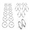 KOMUNJ 5 Pairs Set Stainless Steel Huggie Hinged Hoop Earrings for Men Women, Earrings Men Women Earrings Hoops, Hoop Earrings Set for 8/10/12/14/16mm, Silver #1