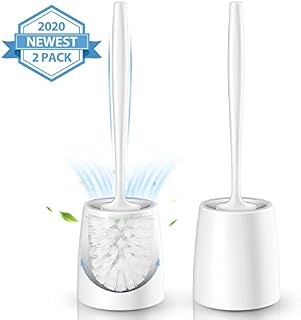 Homemaxs Toilet Brush and Holder, Modern Design Toilet Brush 2 Pack with 5