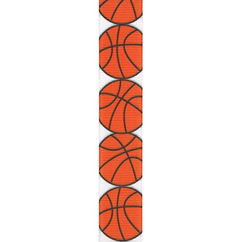 Offray 922132 7/8" Wide Grosgrain Ribbon, Basketball Pattern, 3 Yards #TOP2