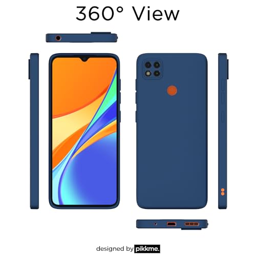 Image of Outlouders Back Cover for Redmi 10A / 10A Sport /Redmi 9 /9 Activ / 9C / Poco C31 | Camera Protection | Durable Soft Matte Silicone Bumper Case (Blue)