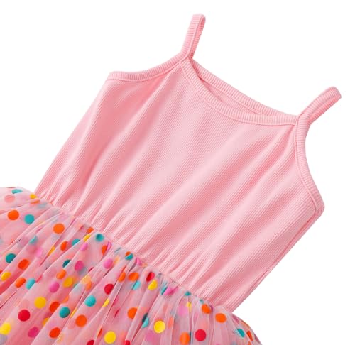 Image of GSVIBK Baby Girls Tutu Dress Sleeveless Toddler Cotton Tulle Skirt Princess Party Prom Dresses
