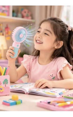 Image of Portable Rechargeable Mini Fan | 400mAh USB Handheld Small Fan with 3 Speed Modes | Silent Personal Pocket Cooling Fan for Travel, Office Desk, Makeup, Kitchen, and Kids (Multicolor)