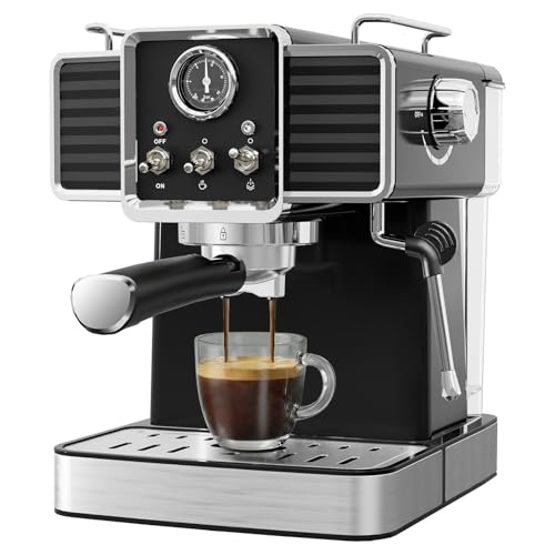 SECPOEDR 20Bar Semi Automatic Espresso Machine with Milk Frother