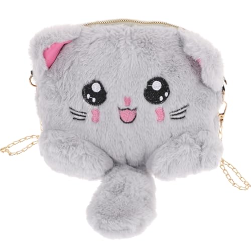 COMPUKAS Bolso Bandolera de Felpa Diseño de Gato, Gran Capacidad y Uso Multifuncional para Mujer, Adecuado para Otoño E Invierno