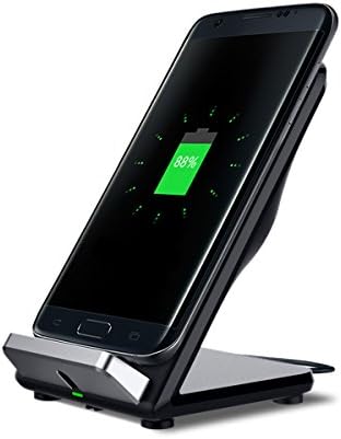 Fast Wireless Charger with Ultra-Quiet Fan，2 Coils QI Wireless Charging Stand for Samsung Galaxy S8/S8+/ S7 / S7 Edge / S6 Edge Plus, Nexus Lumia and All Qi-Enabled Device