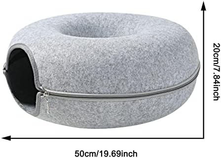 lencyotool Cat Tunnel Felt Tunnel Cat Toy Cat Bed Cat Nest Felt Round Design Removable Donut Pet Tunnel Cat Cave For Small Pets, Rabbits, Kittens, Puppies And Dogs
