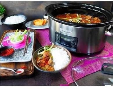 Bild 3 - Crockpot TimeSelect Digitaler Slow Cooker | programmierbares digitales Display | 5,6 L (7+ Personen) | Warmhaltefunktion | energieeffizient | Edelstahl [CSC066]
