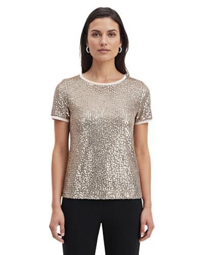 Anne Klein Women's Short Sleeve Sequin Knit Shirt
