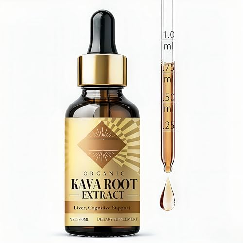 QDXHAYC Kava Kava Liquid Extract, 2 Fl Oz – Natural Kava Root Drops for Relaxation & Calm, Vegan & Alcohol-Free