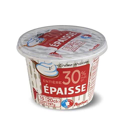 AUCHAN Crème fraîche épaisse entière 30% M.G 20 cl