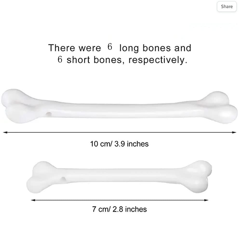 Kunststoff-Knochen Set – 6 Stück, Ca. 22 Cm Lang, Weiß, Für Halloween-Deko, Cosplay & Partys