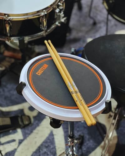 CUSTEAM 12inch drum practice pad - Silent Practice Drum Pad - Built-in Drum Head, Real Drumming Experience
