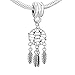 SEXY SPARKLES Feather Dream Catcher Dangle Charm Bead for Snake Chain Charm Bracelets