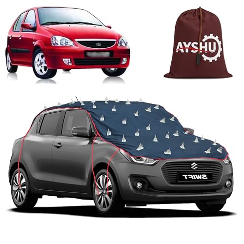 Image of AYSHU Water-Resistant Spike Car Cover for Tata Indica V2 - Protects from Dogs, Monkeys, Dust, Sunlight & UV - Full Roof Universal Fit