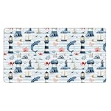 Utilisation de bureau et de jeu : conçu pour le bureau, et pour jouer sur les ordinateurs de bureau, ordinateurs portables, PC et consoles, sous-main ajusté, sous-main, tapis de bureau et tapis de souris de jeu ; imprimé dauphins et phares sur un seul côté avec bords cousus pour garder la surface propre, et il peut être lavé à la main ou en machine