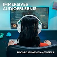 Logitech G G321 Lightspeed kabelloses Bluetooth-Gaming-Headset, dynamischer Komfort und Passform, 16-kHz-Schwingmikrofon, über 20 Std. Akkulaufzeit, PC, PS4, PS5, Nintendo Switch, Mobilgerät – Weiß – Ansicht 6