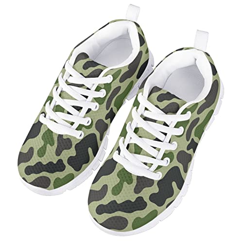 Camouflage Shoes for Boys Lightweight Running Tennis Shoes Kids Athletic Sneakers Green Grey3