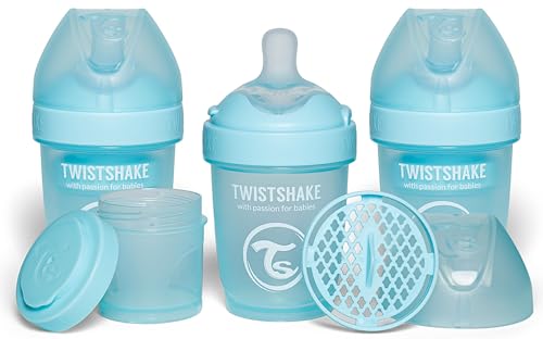 Twistshake 3x Pro Double Biberón Anticólicos con Recipiente para Leche en Polvo - 180 ml | Pezón de Silicona de Flujo Lento con Forma de Seno | Sin BPA | Adecuado para Bebés Recién Nacidos | Azul Twistshake 3x Pro Double Biberón Anticólicos con Recipiente para Leche en Polvo - 180 ml | Pezón de Silicona de Flujo Lento con Forma de Seno | Sin BPA | Adecuado para Bebés Recién Nacidos | Azul