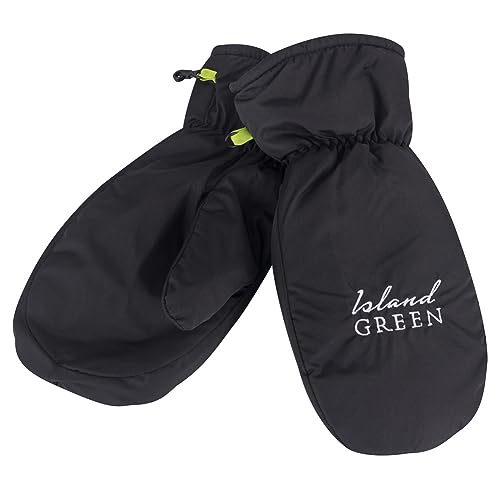 Island Green Mens Fleece Lined Durable Golf Mitts Gloves Black One Size
