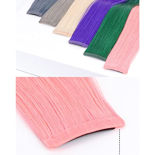 Extension oreille suspendue perruque cheveux naturels rose gradient