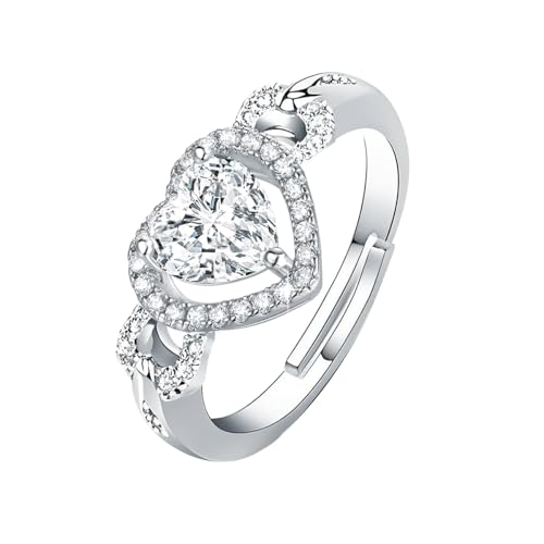 Moissanite Adjustable Engagement Ring, Promise Eternity Ring for Women,Wedding Rings,Jewelry Gift,Friendship Promise Fashion Jewelry Valentine Gifts for Women