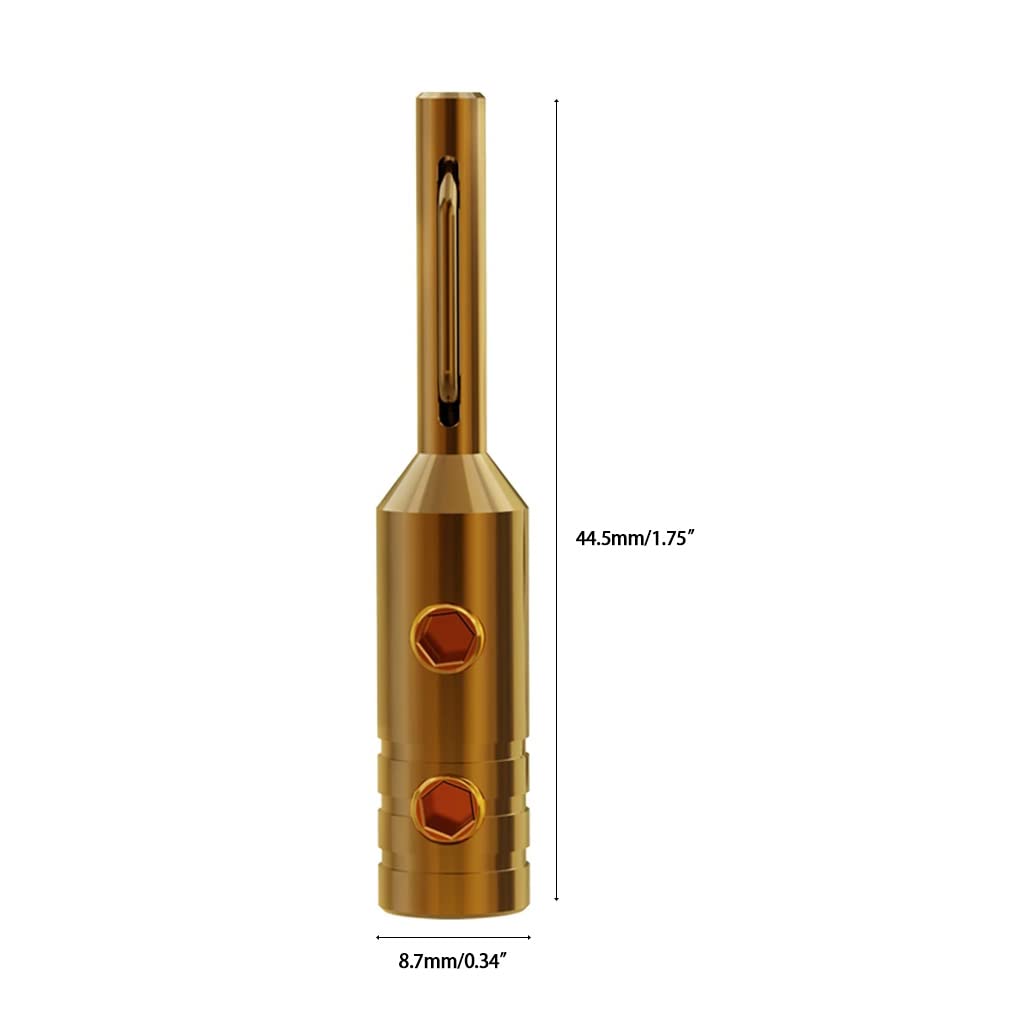 Fiches Banane à vis pour Haut-Parleur, connecteur plaqué Or/Rhodium pour Fil de Haut-Parleur de 5mm, Facile à Installer, Accessoires de Voiture, 4 pièces