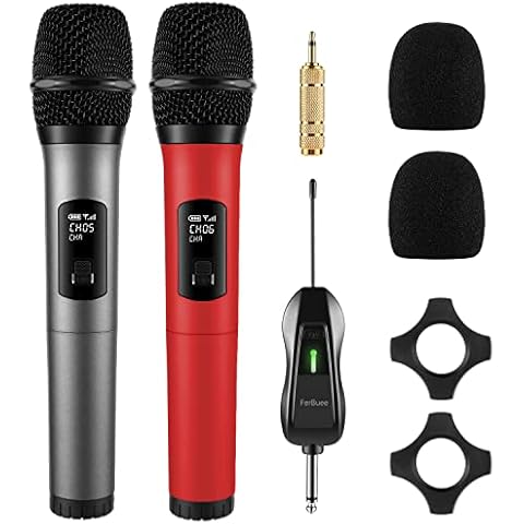 FerBuee Micrófono inalámbrico dinámico portátil doble Cover