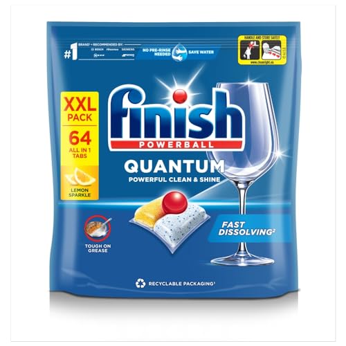 Finish Quantum All in One Lemon Dishwasher Tablets 64pk