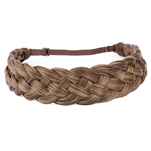 Gledola 5 Strands Synthetic Hair Braid Headband Hair Braided Headband for Women Girl (Claybank) - Image 3