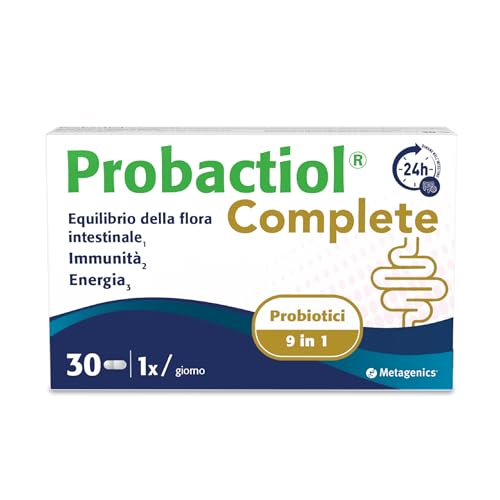 Metagenics Probactiol Complete - Combinazione di 9 Ceppi Probiotici per Migliorare l'Equilibrio della Flora Intestinale - 30 Capsule