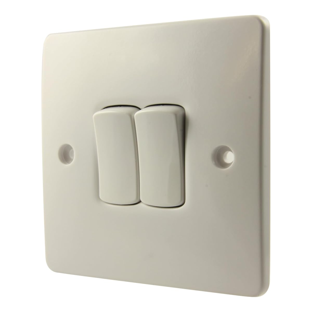 RACOLegrand Synergy White Single Pole 2 Gang Way 10A 250V L-730002 Plate Switch