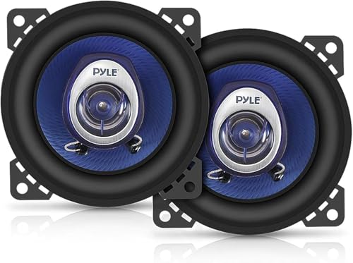 Pyle Auto Lautsprecher 10cm 4 Zoll 2 Wege Set 180W - Einbaulautsprecher Auto Kfz Lautsprecher mit Hochtöner Car Hifi Klang klare Höhen kompakte Bauform einfache Installation