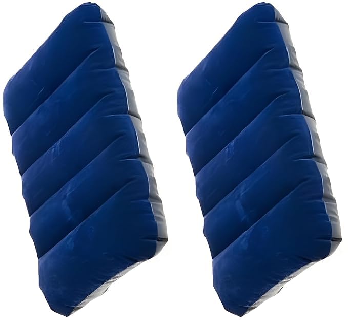 Inflatable Travel Pillow Pack of 2, Portable Air Pillow for Camping, Flights, Car & Outdoor Use, Soft Flocked Compact Blow-Up Cushion with Leakproof Valve, Navy Blue-image-6