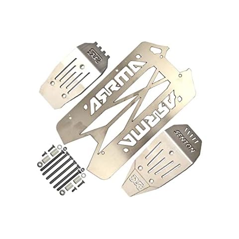 GPM Racing 1/10 SENTON 4X4 V3 3S BLX ARA4303V3 Upgrade Parts Stainless Steel Main Chassis With Bumper (Hollow Version) - 24Pc Set Cover