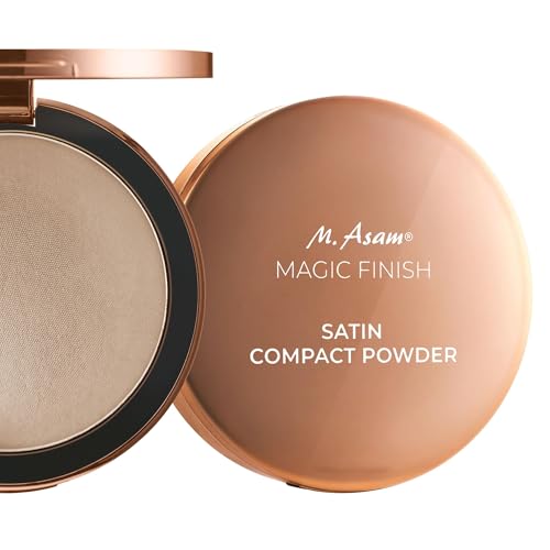 M. Asam MAGIC FINISH Satin Compact Powder Ivory (9g) - Seidiges Puder Make-up mit Vitamin E & Hyaluron, perfektes Finish, talkfrei, vegan, ideal für Contouring & Makeup