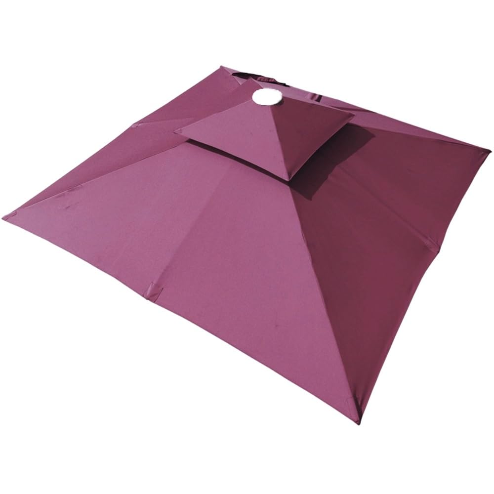 YUZGUHEY Square Cantilever Umbrella Canopy 10x10 Ft 8 Ribs Pool Replacement Cloth, Offset Parasol Top Cover For Patio Backyard Deck Garden Single top(Burgundy,3m (10') Single top)