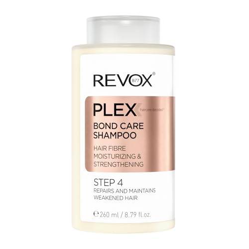 REVOX B77 - Plex Bond Care Shampoo Paso 4, 260 ml, Champú Reparador Pelo Muy Dañado o Encrespado, Tratamiento Pelo Reconstrucción Capilar, Hidratación Profunda Cabello, Ayuda a Reducir la Rotura