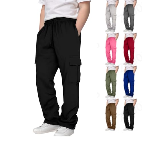 Kids Baggy Sweatpants,Cargo Joggers for Boys Elastic Waist Casual Jogging Trousers Teen boy Sweatpant with Pocket