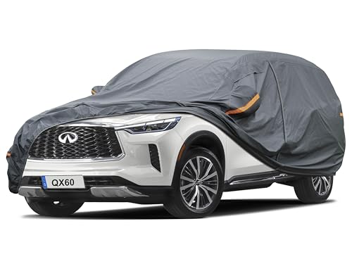 Image of GUNHYI Premium Car Cover Custom Fit Infiniti QX60 (2013-2026), 16 Layers Heavy Duty Car Cover Waterproof All Weather with Zipper Door for Sun Rain Snow Dust Uv Protection