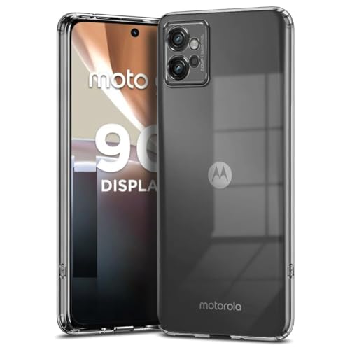 Image of COVERBLACK Soft Rubber Silicone Clear Back Cover for Motorola G32 - Transparent