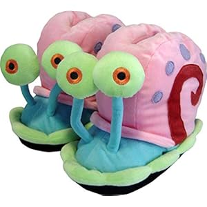 SPONGEBOB 112226 – pantoffels Gary in maat 44/46 EU (XL), Roze, Lichtblauw, Groen