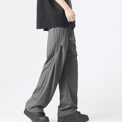 Men's Plus Size Casual Pants Elastic Waist Athletic Trousers with Pockets Lightweight Solid Straight Legs Sweatpants4