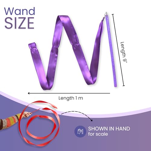 Image of GSi Ribbon Wands & Rings for Kids - Dance Ribbon Streamers with Sparkle Design & Rainbow Ribbons - Perfect for Toddlers, Preschool, Gymnastics, PE, Birthday Parties - Ages 2-12